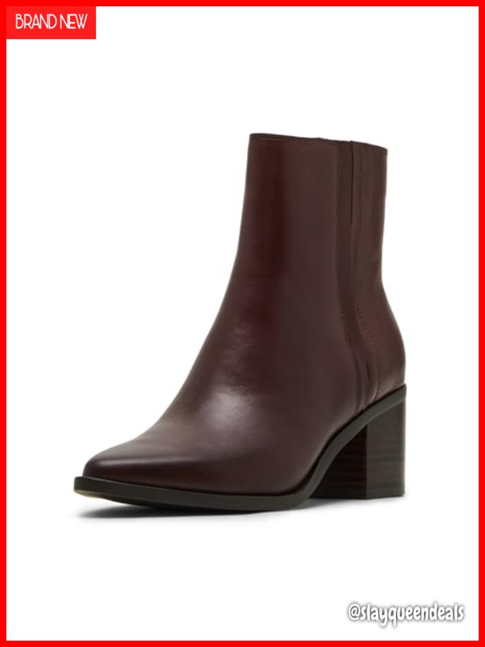 Faux Leather Waterproof Ankle Booties Snip Toe Block Heel